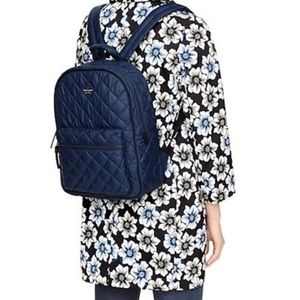Kate Spade Ridge St. Siggy navy quilted backpack